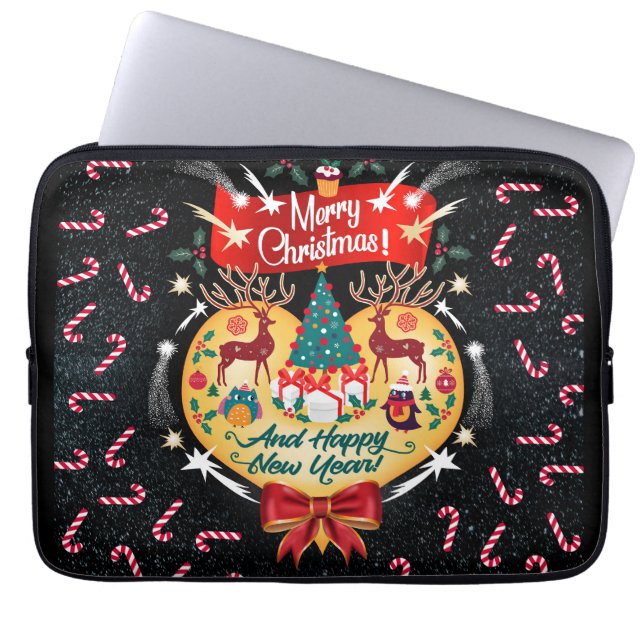 Weihnachtskanäle Laptopschutzhülle (Vorderseite)
