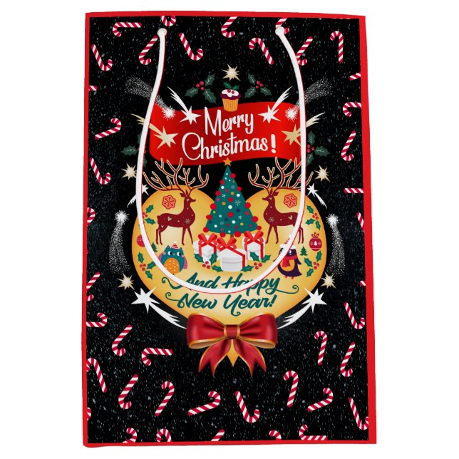 Weihnachtskanäle Mittlere Geschenktüte (Vorderseite)