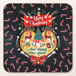 Weihnachtskanäle Rechteckiger Pappuntersetzer