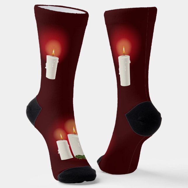 Weihnachtskandale auf Rot Socken (Gewinkelt)