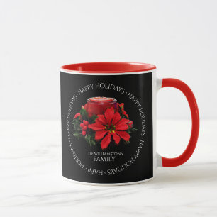 Weihnachtskandeln, Holly & Poinsettia Tasse