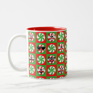 Weihnachtskandies Faces Zweifarbige Tasse