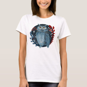 Weihnachtskandinavische Eule im Vintage-Stil T-Shirt