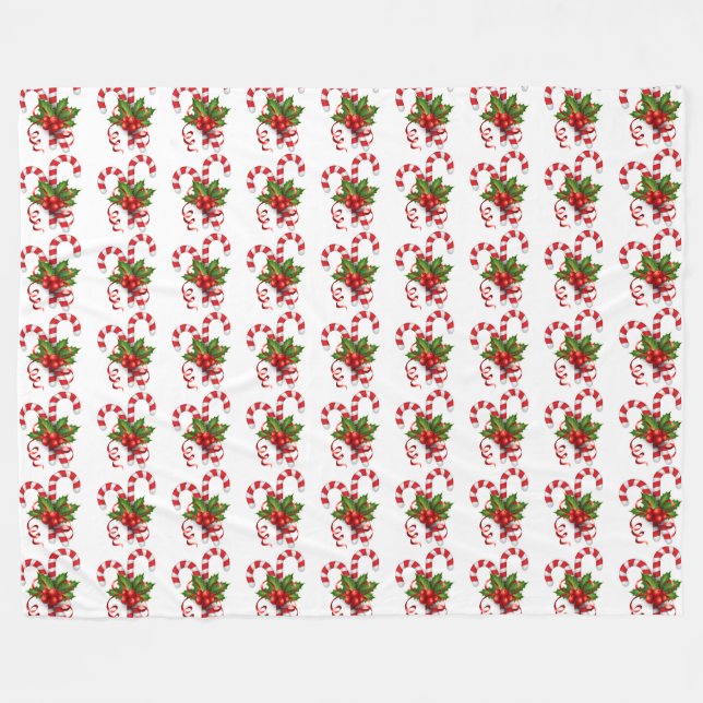 Weihnachtskandinchen Fleecedecke (Vorderseite (Horizontal))