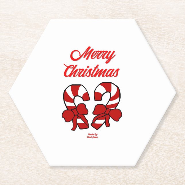 Weihnachtskandinchen Hexagon Paper Untersetzer (Vorderseite)