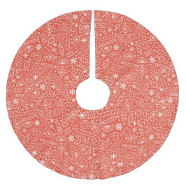 Weihnachtskandinchen - Rot Polyester Weihnachtsbaumdecke