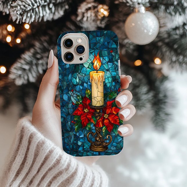 Weihnachtskandle gesteinigt Glas Design Case-Mate iPhone Hülle (Von Creator hochgeladen)
