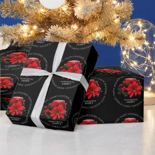 Weihnachtskandle, Holly und Poinsettia Geschenkpapier