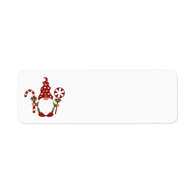 Weihnachtskandy Cane Gnome Address Labels (Vorne)