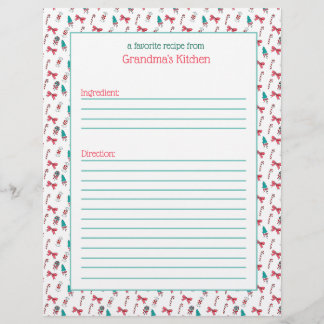 Weihnachtskandy Cane Muster Rezept Papier