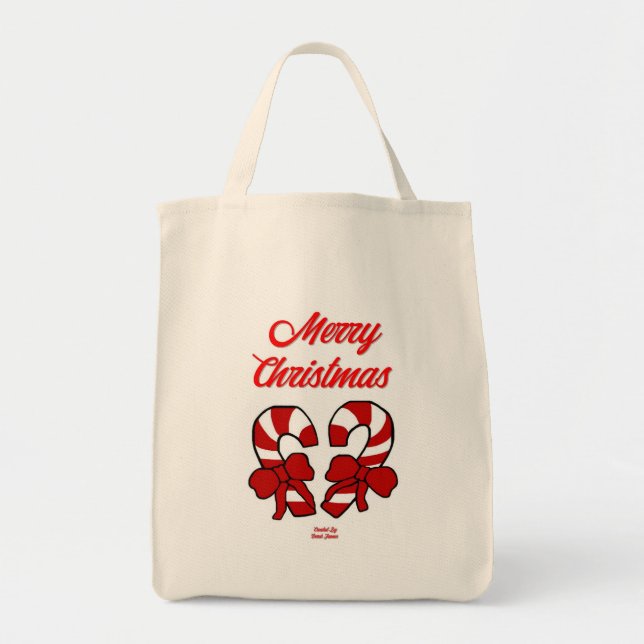 Weihnachtskandy Canes Grocery Tasche (Vorne)