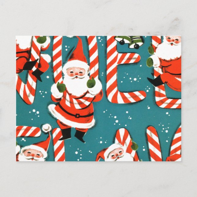 Weihnachtskandy Feiertagspostkarte (Vorderseite)