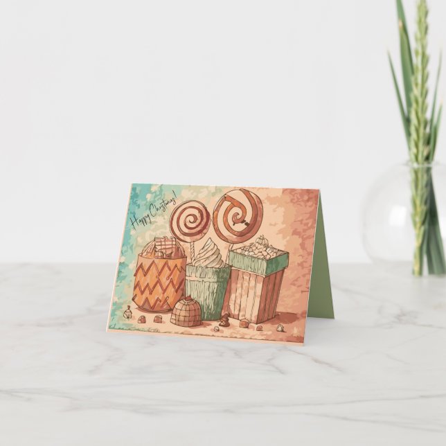 Weihnachtskandy Karte (Vorderseite)