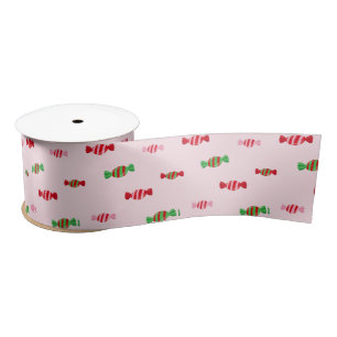Weihnachtskandy Pattern Satinband