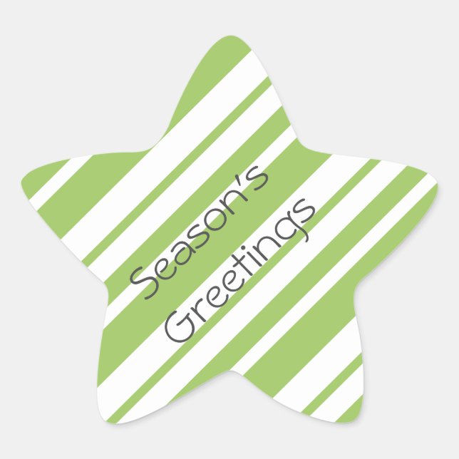 Weihnachtskandy Stripe Star Sticker (Vorderseite)