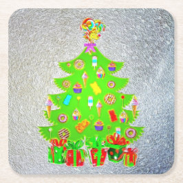 Weihnachtskandy Tree Rechteckiger Pappuntersetzer