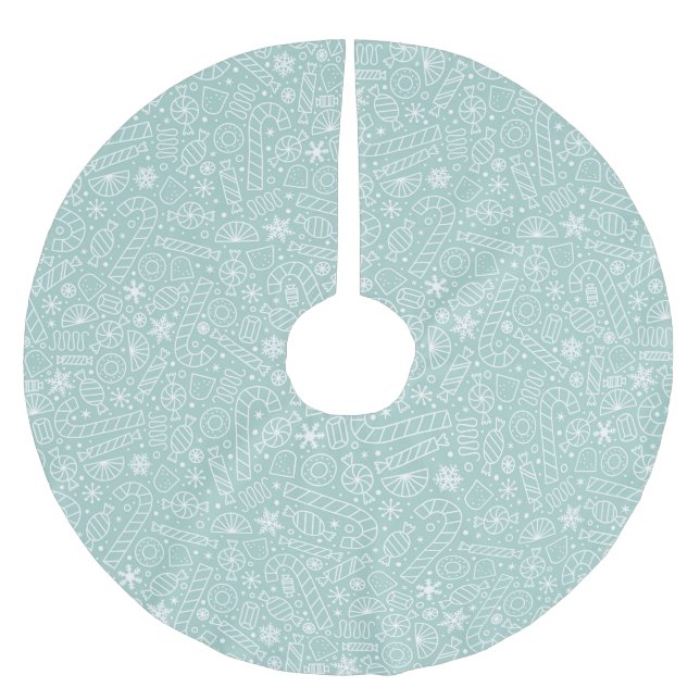 Weihnachtskandy Tree Skirt Polyester Weihnachtsbaumdecke (Vorderseite)