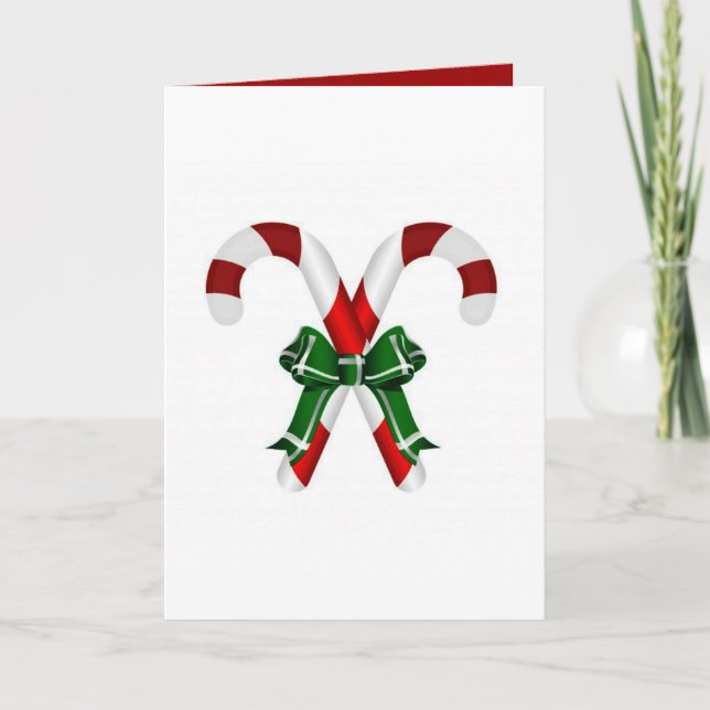 Weihnachtskandystick mit Bohne Feiertagskarte (Vorderseite)