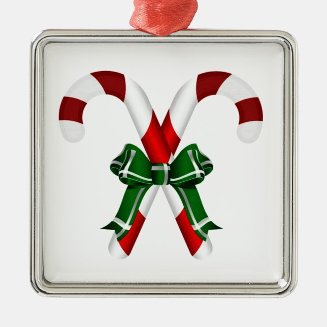 Weihnachtskandystick mit Bohne Ornament Aus Metall (Vorne)