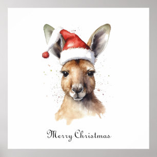 Weihnachtskanguru, anpassbar poster