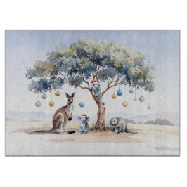 Weihnachtskänguru Koalas Schnabeltier Gummibaum Tr Schneidebrett