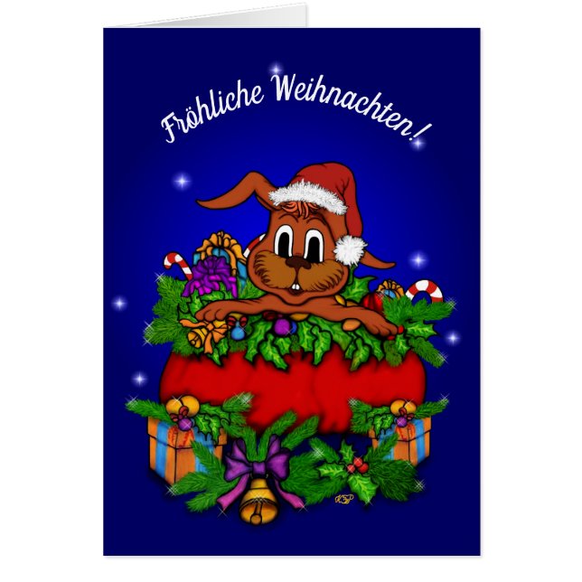 Weihnachtskaninchen , Fröhliche Weihnachten! (Vorne)