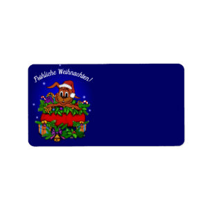 Weihnachtskaninchen , Fröhliche Weihnachten! Adressaufkleber