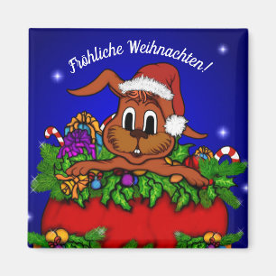 Weihnachtskaninchen , Fröhliche Weihnachten! Magnet