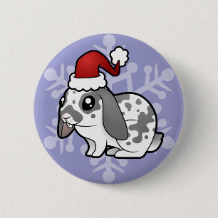 Weihnachtskaninchen (glattes Floppy-Ohr-Haar) Button