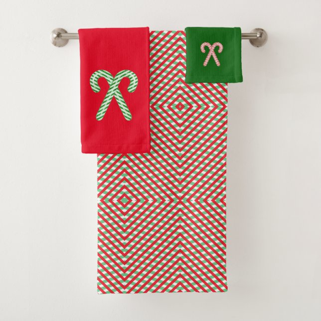 Weihnachtskaninchen/Pfefferminz Badhandtuch Set (Insitu)