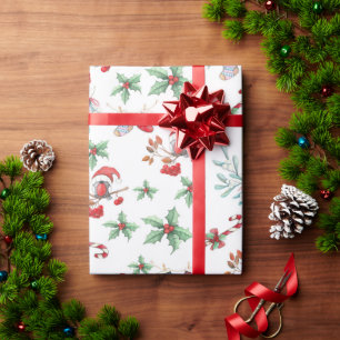 Weihnachtskaninchen und Holly Geschenkpapier