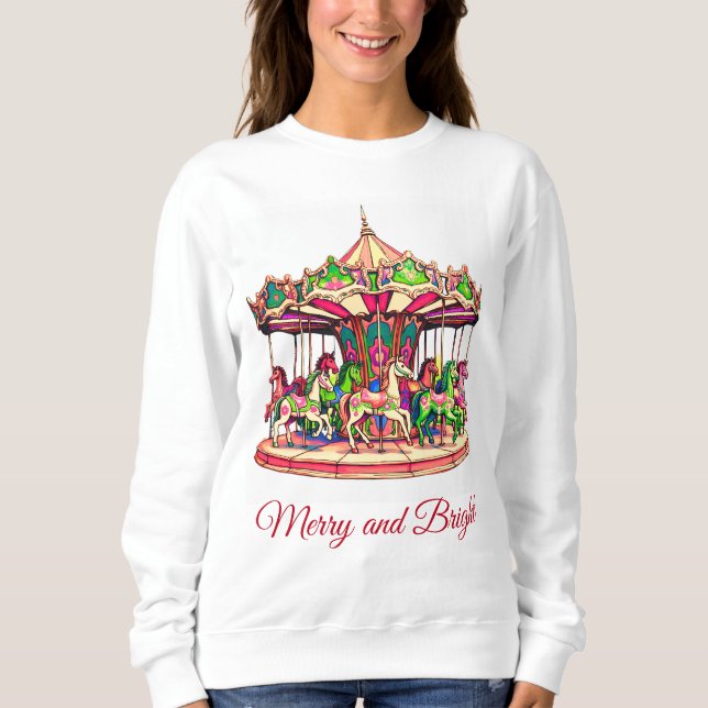 Weihnachtskanzel in Candy Streifen Sweatshirt (Vorderseite)