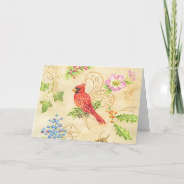 WeihnachtsKardinal danken Ihnen Karten (Vorderseite)