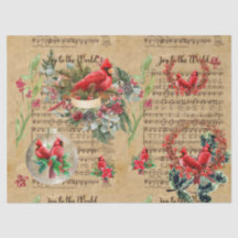 Weihnachtskardinal-Decoupage-Papier