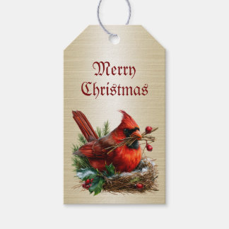 Weihnachtskardinal Rote Vögel Blumen Feiertage Par Geschenkanhänger