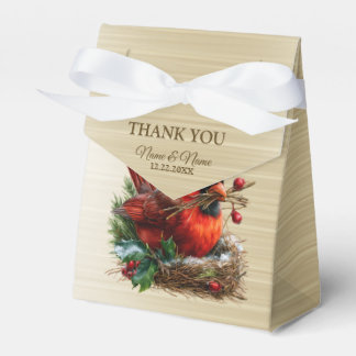 Weihnachtskardinal Rote Vögel Blumen Feiertage Par Geschenkschachtel
