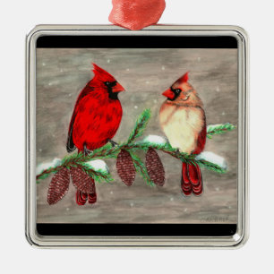 WeihnachtsKardinäle Ornament Aus Metall