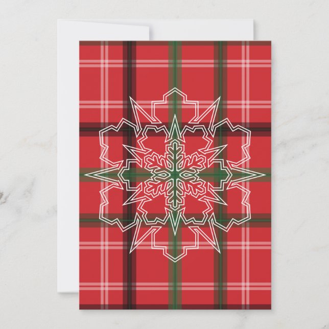 Weihnachtskariert Dankeskarte (Vorderseite)