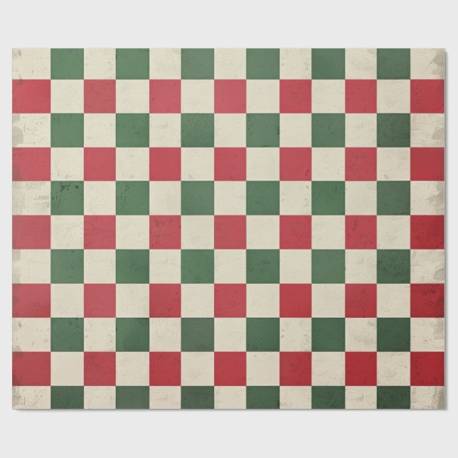 Weihnachtskariert Geschenkpapier (Flach)
