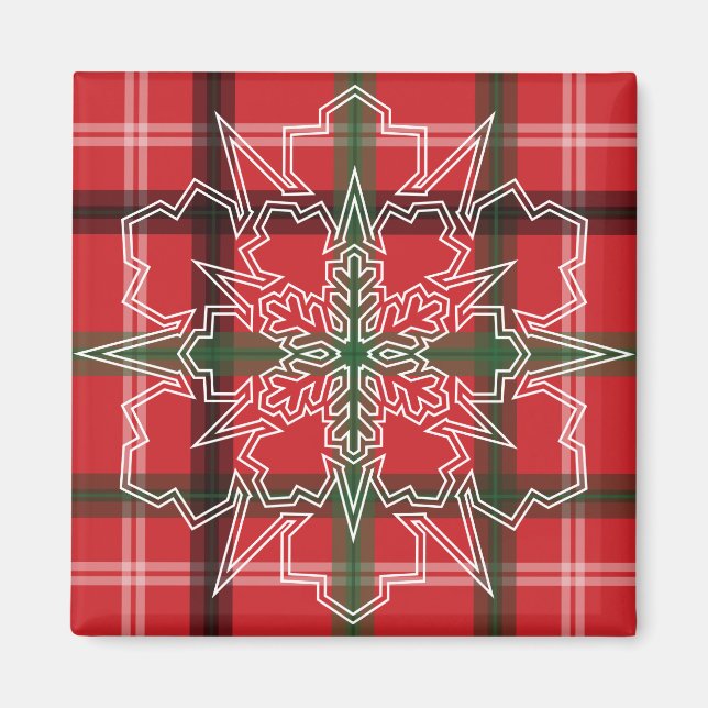 Weihnachtskariert Magnet (Vorne)