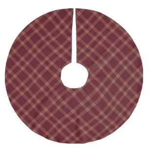 Weihnachtskariert marine-weinrot-gold diagonales M Polyester Weihnachtsbaumdecke