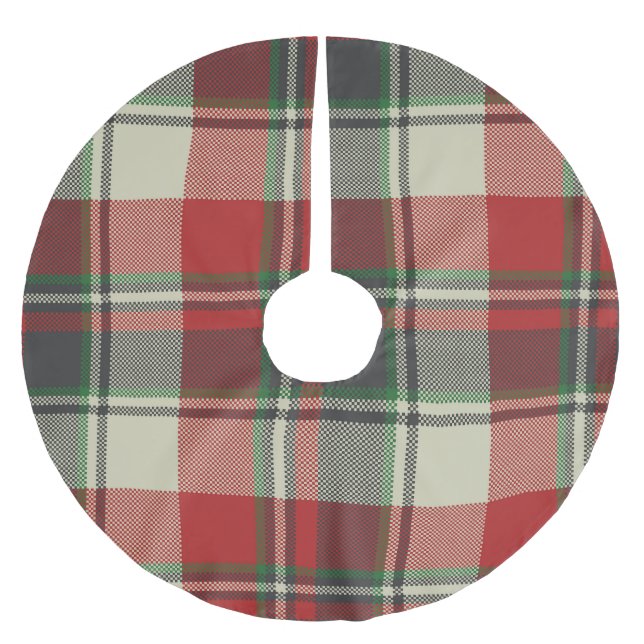 WeihnachtsKariert Polyester Weihnachtsbaumdecke (Vorderseite)