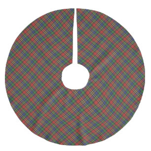 Weihnachtskariert rot blau grün diagonales Muster Polyester Weihnachtsbaumdecke