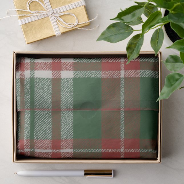 Weihnachtskariert Seidenpapier (Geschenk)