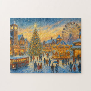 Weihnachtskarneval Stadt Winterdorf Puzzle