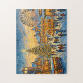 Weihnachtskarneval Stadt Winterdorf Puzzle