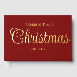 Weihnachtskarte Album Personalisierter Familiennam Gästebuch