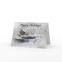 Weihnachtskarte Alte Mühle, mit Umschlägen