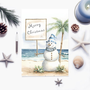 Weihnachtskarte an der Küste personalisierbar Dankeskarte