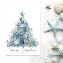 Weihnachtskarte an der Küste personalisierbar